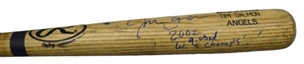2002 Tim Salmon Game-Used and Signed World Series Bat (PSA)